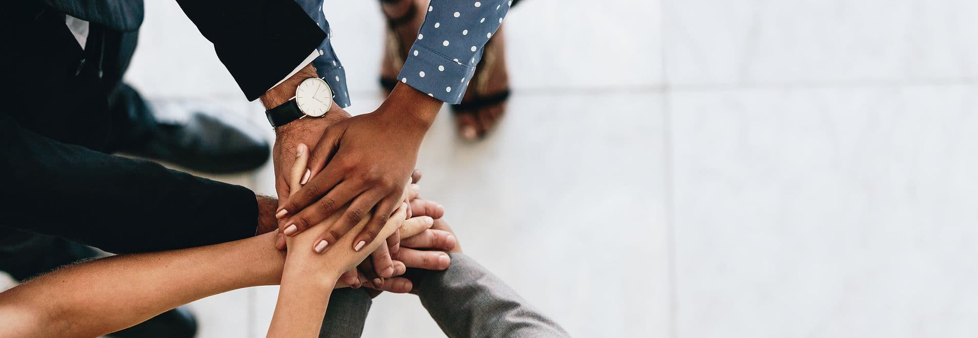 Hands together symbolizing community